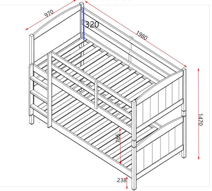 Christopher Wooden Bunk Bed - Space-Saving Comfort for Kids’ Rooms