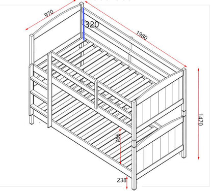 Christopher Wooden Bunk Bed - Space-Saving Comfort for Kids’ Rooms