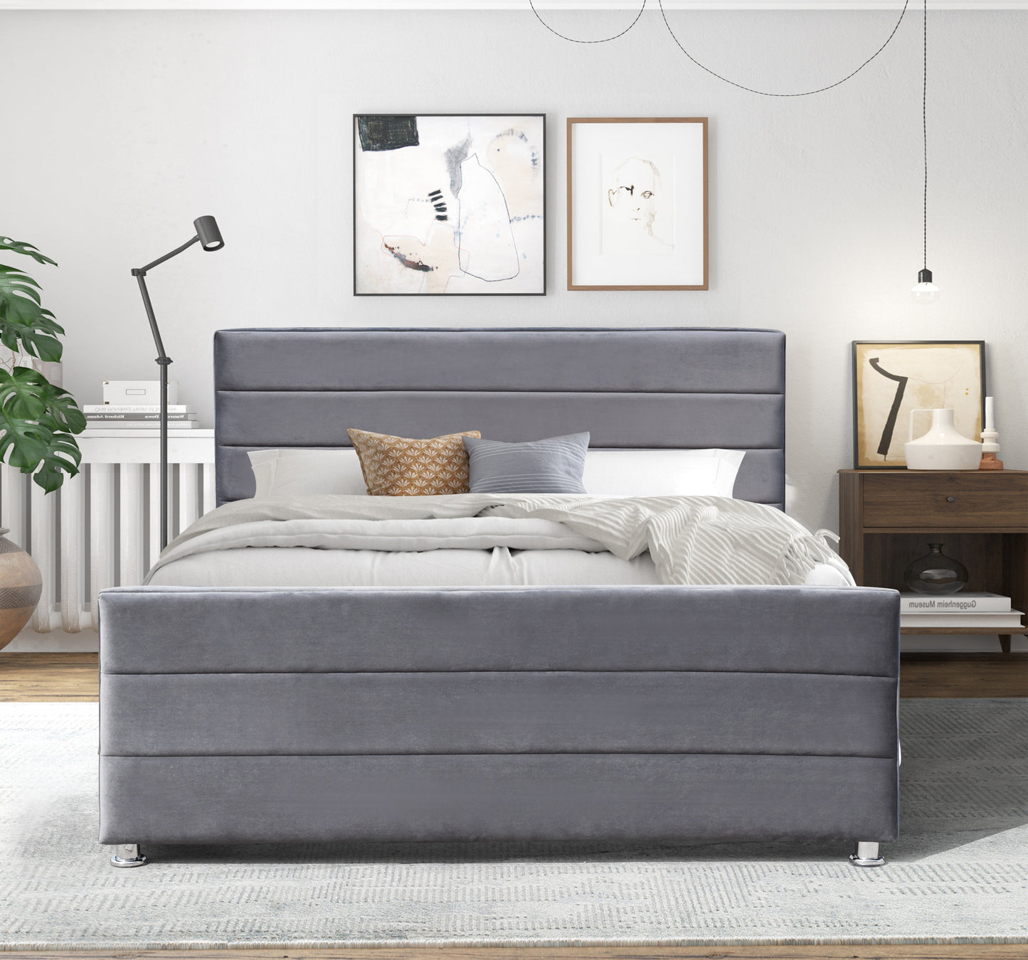 Roma Brushed Velvet Fabric Bed Frame