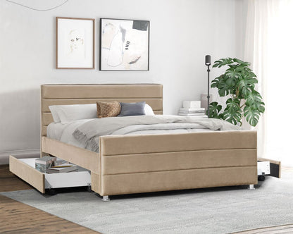 Roma Brushed Velvet Fabric Bed Frame