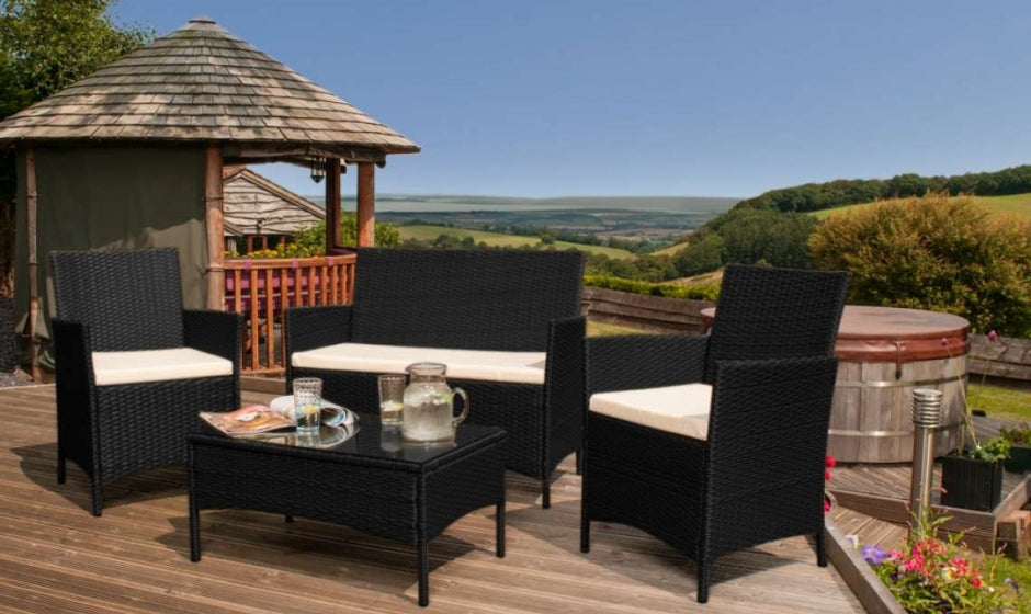 Eco 4-Piece Rattan Garden Furniture - Sustainable & Stylish Outdoor Living Solution