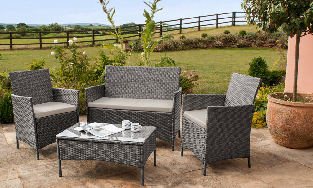 Eco 4-Piece Rattan Garden Furniture - Sustainable & Stylish Outdoor Living Solution