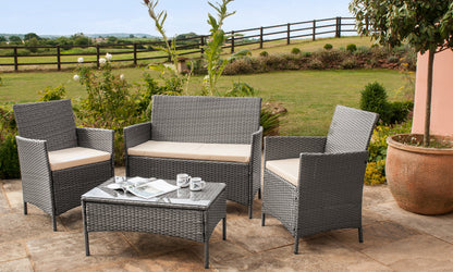 Eco 4-Piece Rattan Garden Furniture - Sustainable & Stylish Outdoor Living Solution