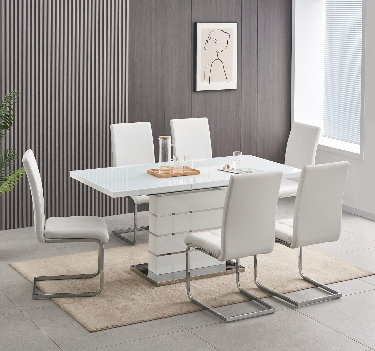 Saluzzo Extending Table: 7-Piece Dining Set for Elegant Homes