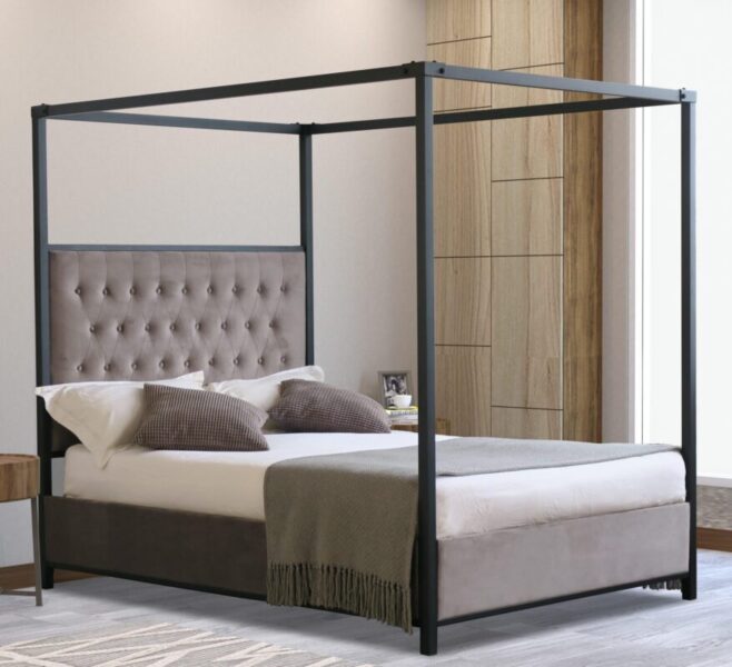 Santorini Metal Bedframe: Experience Luxury with a 4-Poster Design
