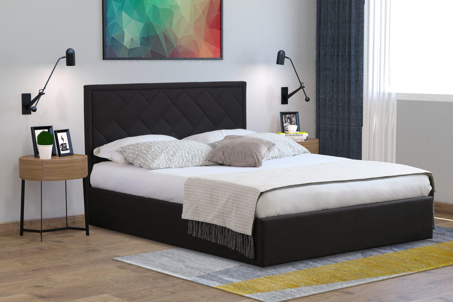 Spaxton Fabric Ottoman Bed Frame - Sophisticated Design Meets Practical Storage Solution