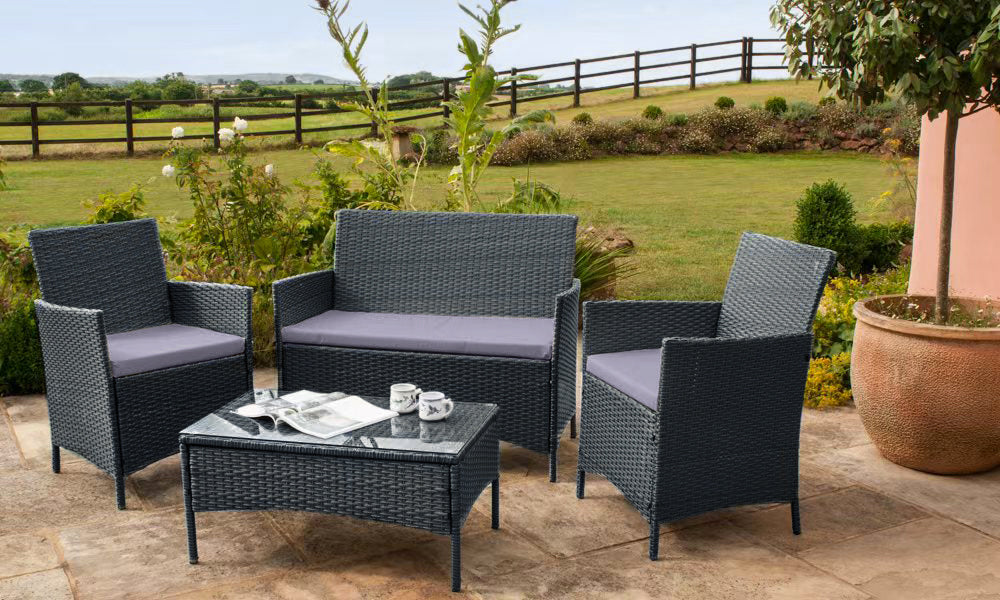 Eco 4-Piece Rattan Garden Furniture - Sustainable & Stylish Outdoor Living Solution