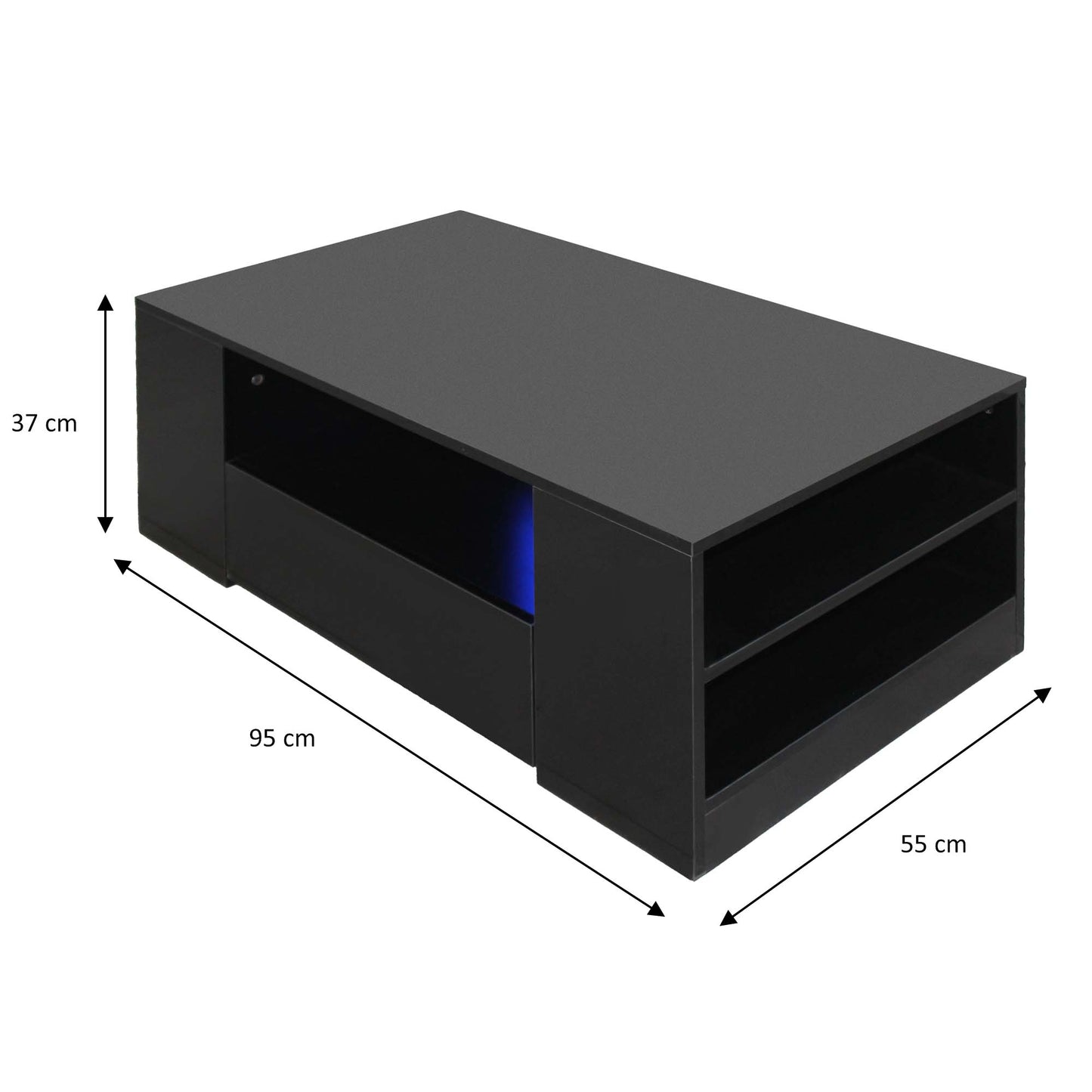 Bradwell High Gloss Coffee Table with LED Lighting – Modern Living Room Furniture