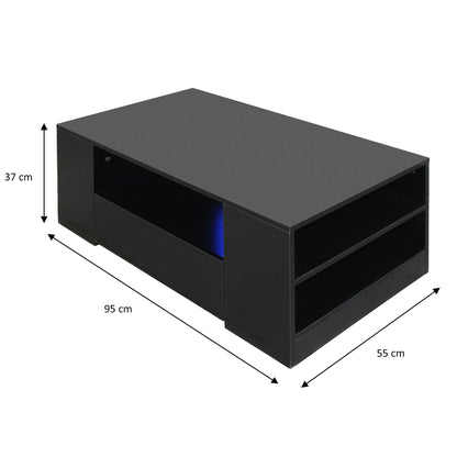 Bradwell High Gloss Coffee Table with LED Lighting – Modern Living Room Furniture