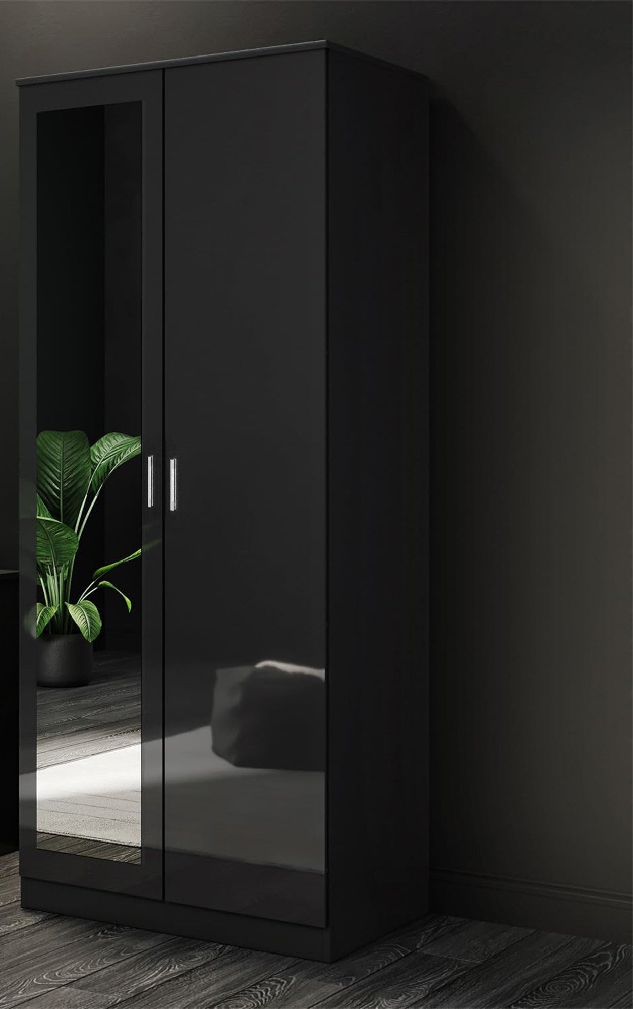 High Gloss Bedroom Furniture 3 Piece Trio Set Wardrobe Chest Bedside