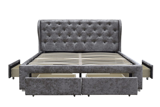Salvador 4-Drawer Bed Frame: Experience Luxury with Crushed Velvet